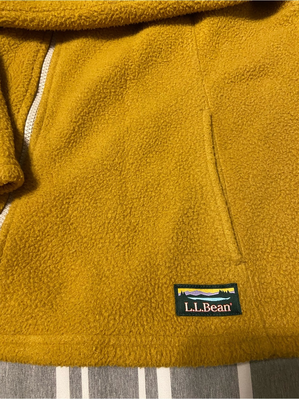 L.L.Bean Golden Yellow Sherpa Fleece Zip Jacket - Picture 3 of 6